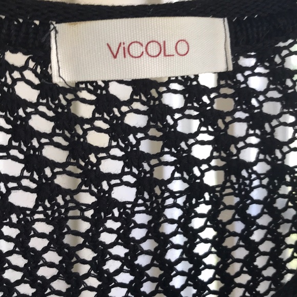 ViCOLO Made in Italy black cotton knit sweater - Picture 4 of 4